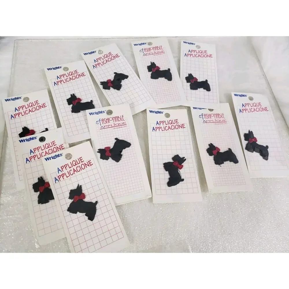 NEW Lot 11 Vintage Scottie Dog Applique Patch 1.5